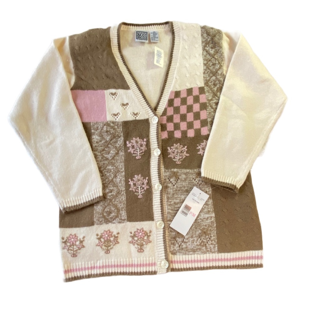 VTG NWT Elder Beerman Russ Sport Co. Patchwork Cardigan